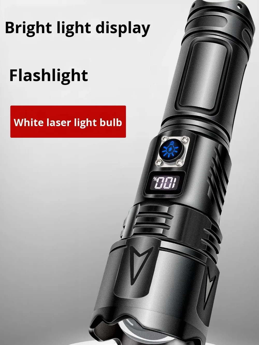 Wide Rectangular Flashlight Full Screen Ultra-Bright Tactical LED Zoom Long-Range Rechargeable Outdoor ...