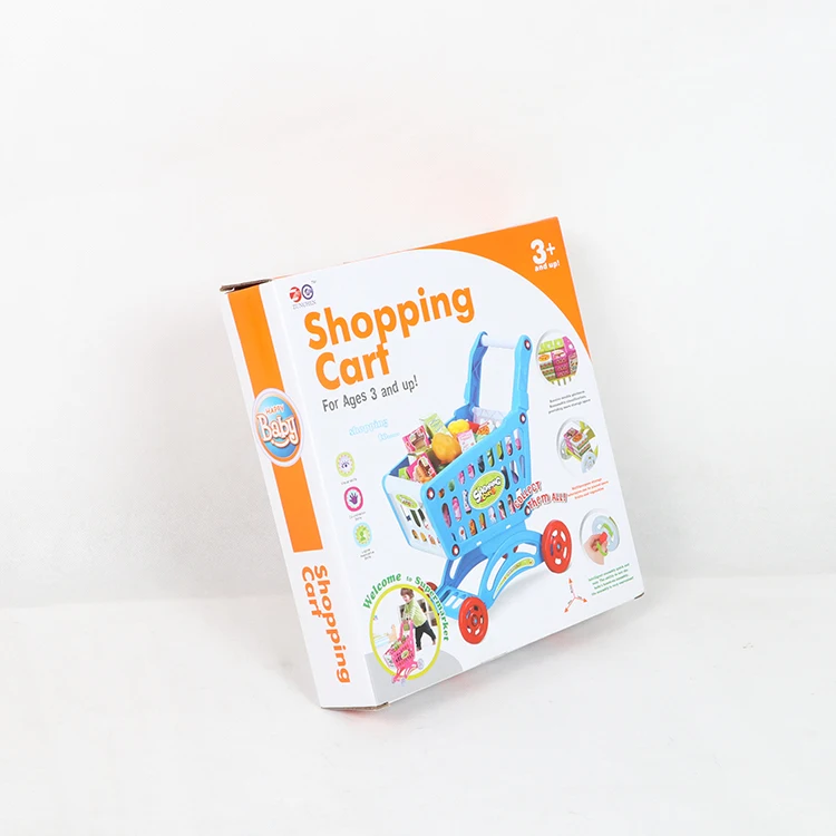Шоппинг обучающие игрушки для детей ролевая Тележка покупок еда овощи