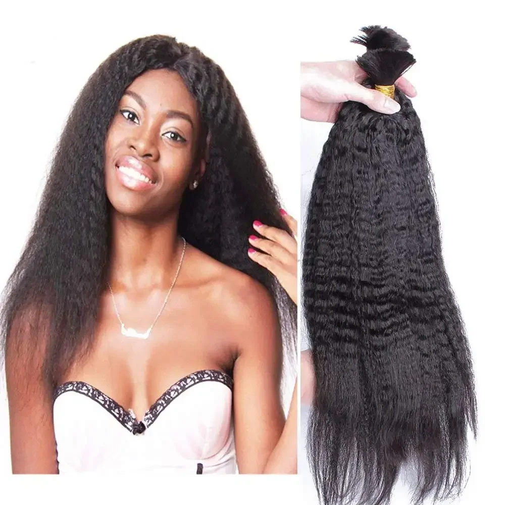 Capelli umani lisci e crespi sfusi per trecce micro trecce mongole Hair Coase Italian Yaki Hair Bundles 100g 3 pezzi/lotto_voghion.com