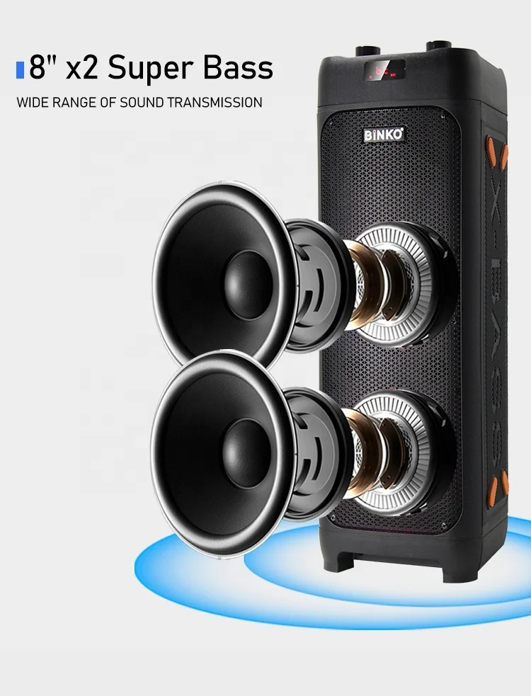 BiNKOpaアウトドアパーティーdjカラオケパワードウーファーUSBサウンド