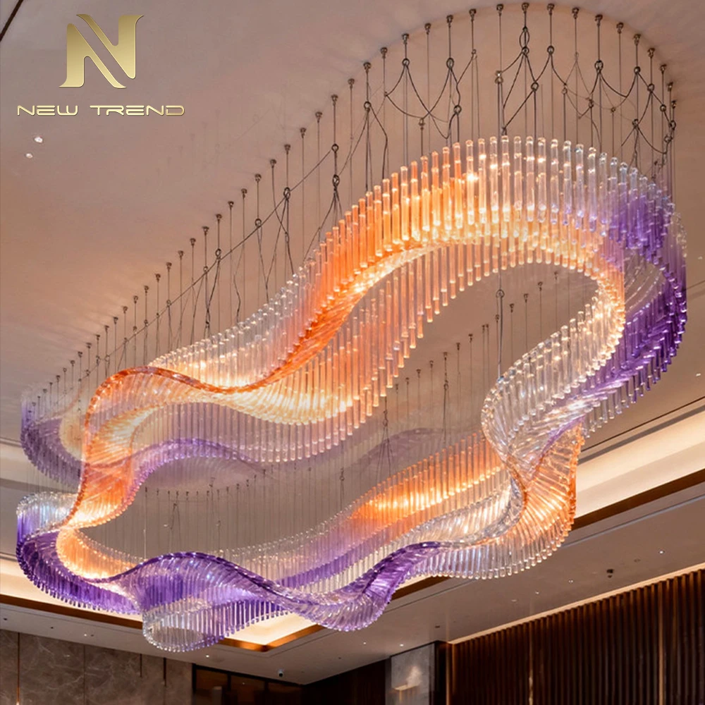 CPL-468 Grand Oversized Glass Chandelier Custom Bespoke LED Lighting for High Ceiling Hotel Lobby Atrium