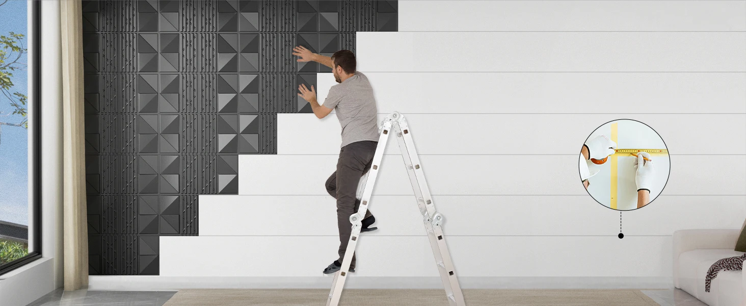 ZJ Recycled Plastic 50*50 Cm PVC Decorative 3D Wall Panels