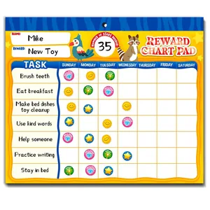 New Arrival Custom Cute 26 Sheets 2800 Stickers Motivate Responsibility Good Habits Preschool Children Behavior Reward Chart