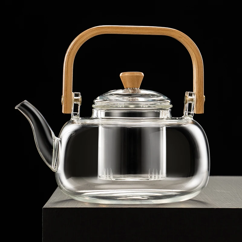 Handmade High Transparent Borosilicate Glass Teapot Heat Resistant Coffee & Tea Set