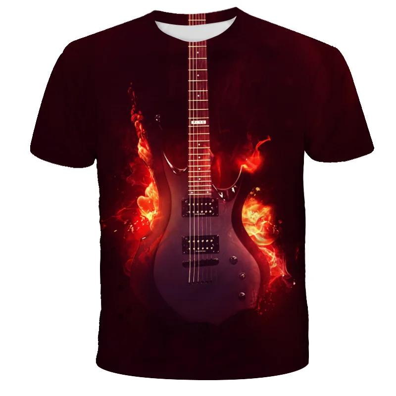 kpoplk T Shirts Men,Cool Tees Printed Tops Men's Guitar 3D