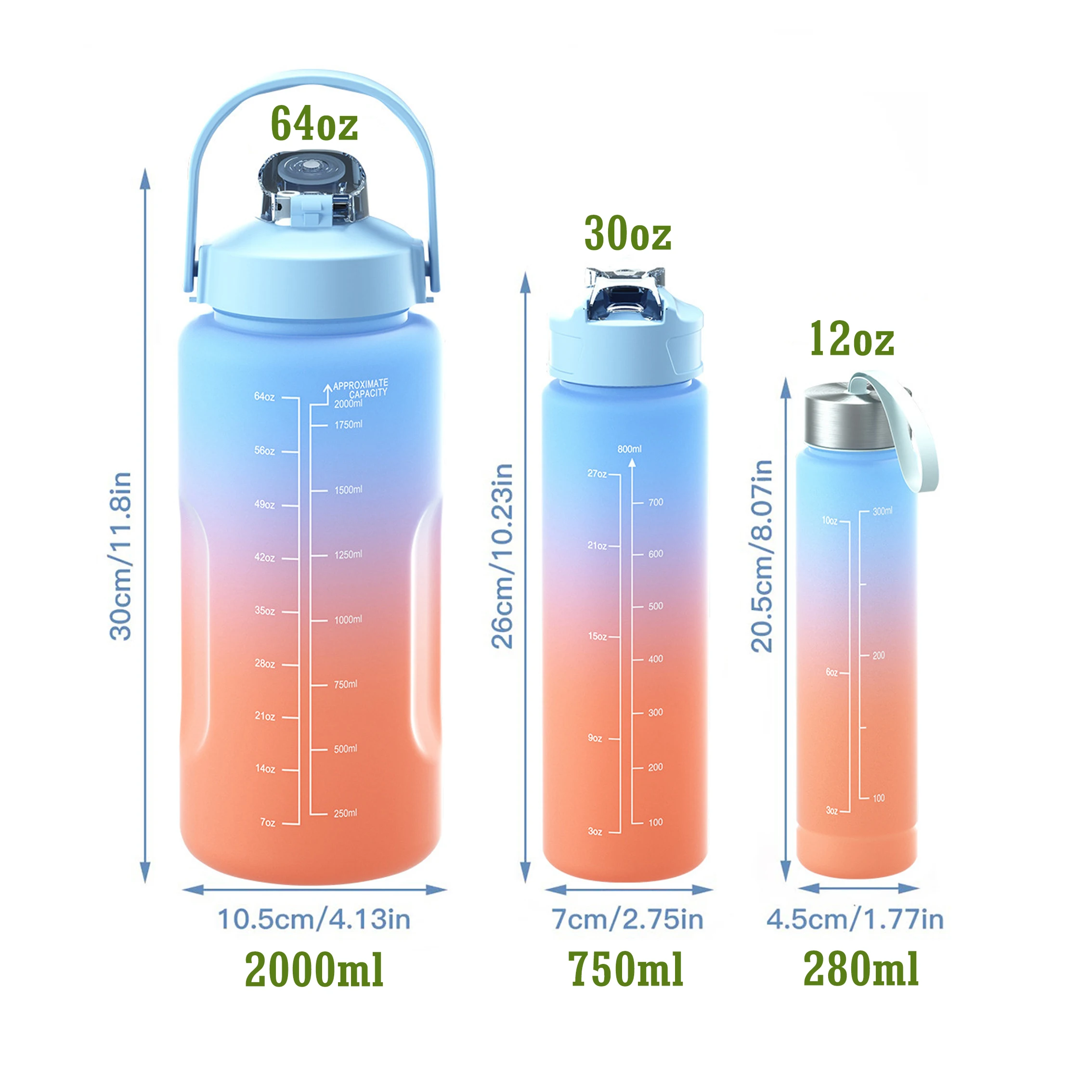 40-Pack 17 Oz Plastic Water Bottles With Handle Strap - Reusable Sport Drink Bottles For Parties, School, Gym & Outdoor