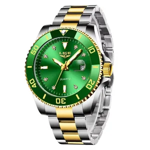 Custom logo Stainless Steel Business Men's Wrist Watch Homme Relojes Men's Diamond Watch Luminous Quartz Watch for Men