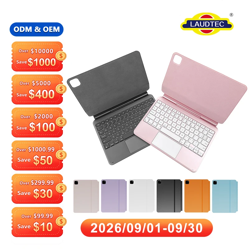Folio para teclado de aluminio ultradelgado de Laudtec para iPad Air de 11