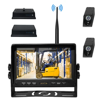 7inch Wireless Magnetic Solar Portable Battery Transmission 450M DVR  Car Monitor  Bakcup Camera Kit System For Forklift Truck