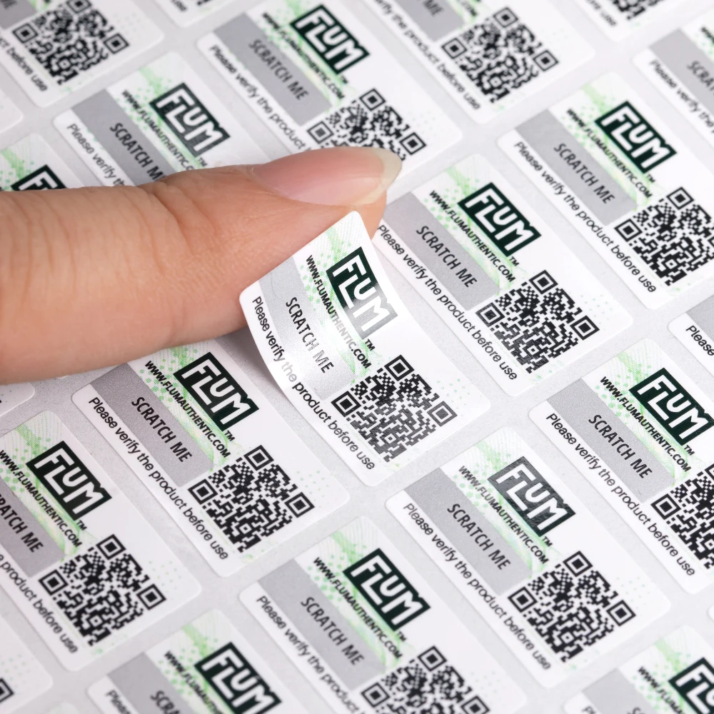 Custom Adhesive Digital Printing Qr Code Stickers Scratch Off Security ...