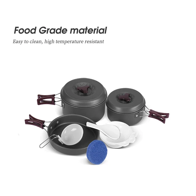 Bulin 26PCS Batterie de Cuisine de Camping, Equipement de Plein Air, Casserole, Randonnée,Equipement de Cuisine, Léger, Pliable