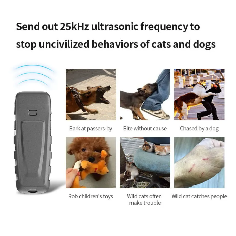New Rechargeable Sonic Dog Cat Repellent Bark Control Device Waterproof