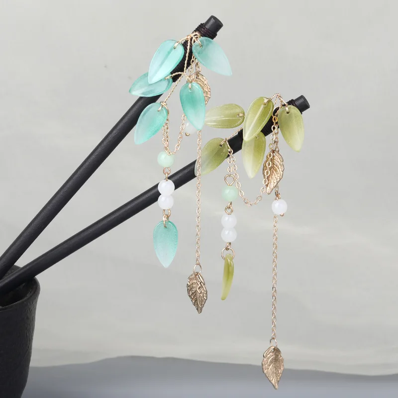 Женская деревянная заколка в старинном стиле с бамбуквой