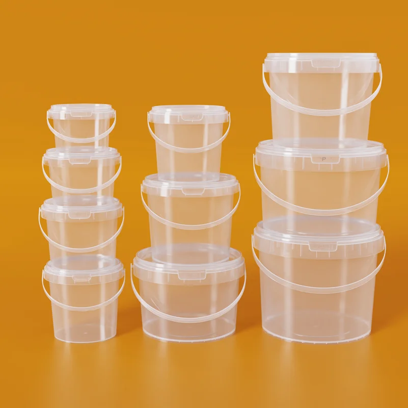 300ml 500ml 1l 1.5l 4l 環境に優しい透明プラスチックバケツ 食品包装