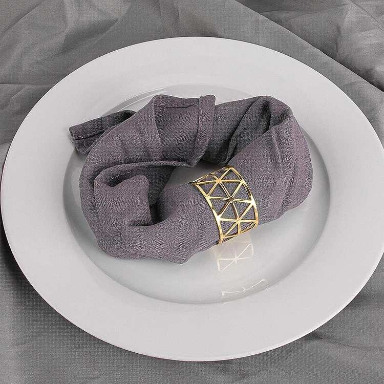 New Design Wedding Party Decoration Round Napkin Ring Table Gold Napkin