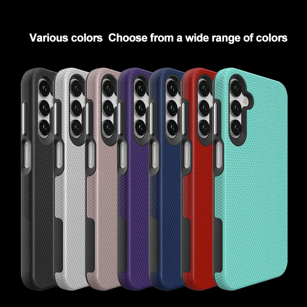 Tpu Pc Phone Case For Samsung A55 54 35 34 25 24 15 14 S24 Ultra Simple Business Triangular Grain Multiple Colors Sjk404 Laudtec factory