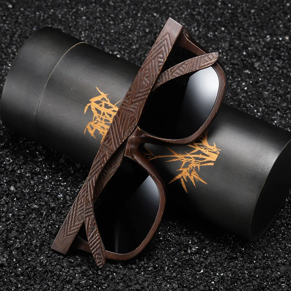 Custom Logo Wood Frame Polarized Sunglasses