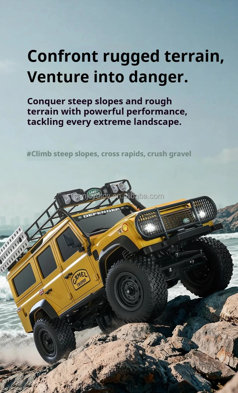 MN111C Rc Car 1:18 4WD Land Rover Defender Full Scale Off-Road Vehicle Mn Model High Speed Simulation Climbing Toys Boys Gifts