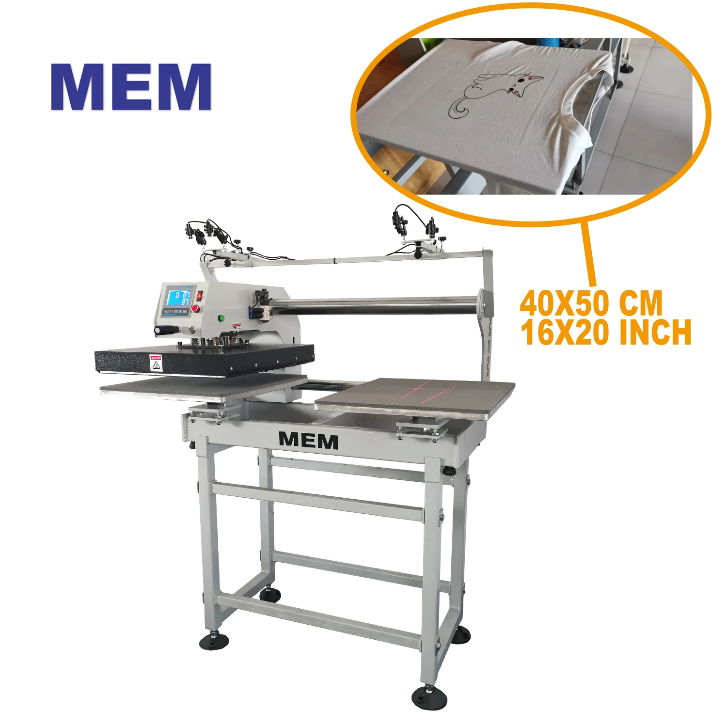 TQ 4050 MEM Graphic Print Automatic Manual Heat Press Machine Dual Heat Plate Pneumatic Heat Transfer Machine for T Shits Press