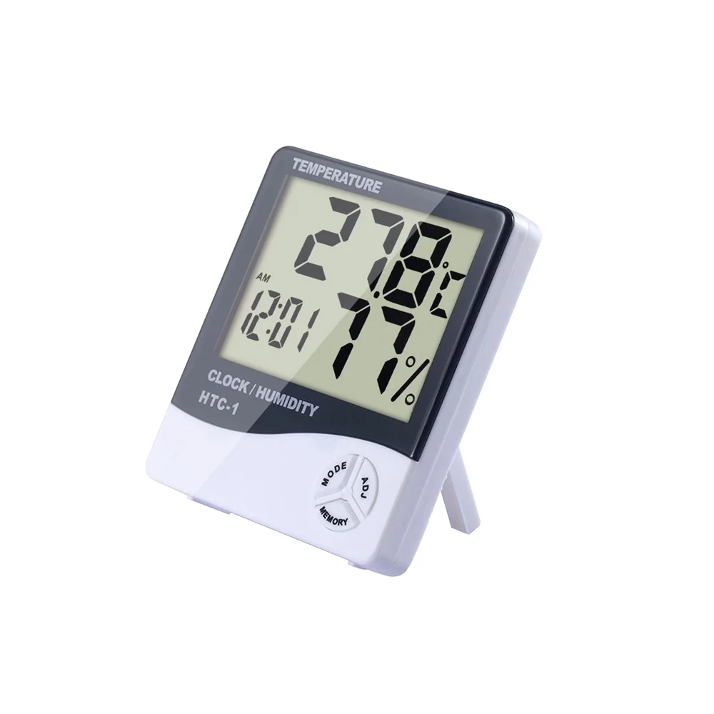 Surobayuusaku HTC-1 Indoor Room LCD Electronic Temperature Humidity Meter Digital Thermometer Hygrometer Weather Station Alarm Clock 