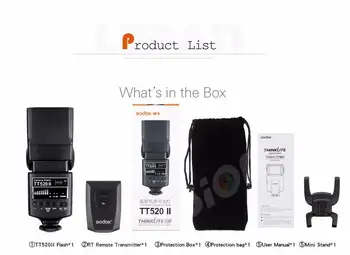 Godox Thinklite Camera Flash Tt520II with Build-in 433MHz Wireless Signal for Pentax FUJI DSLR Cameras detail image