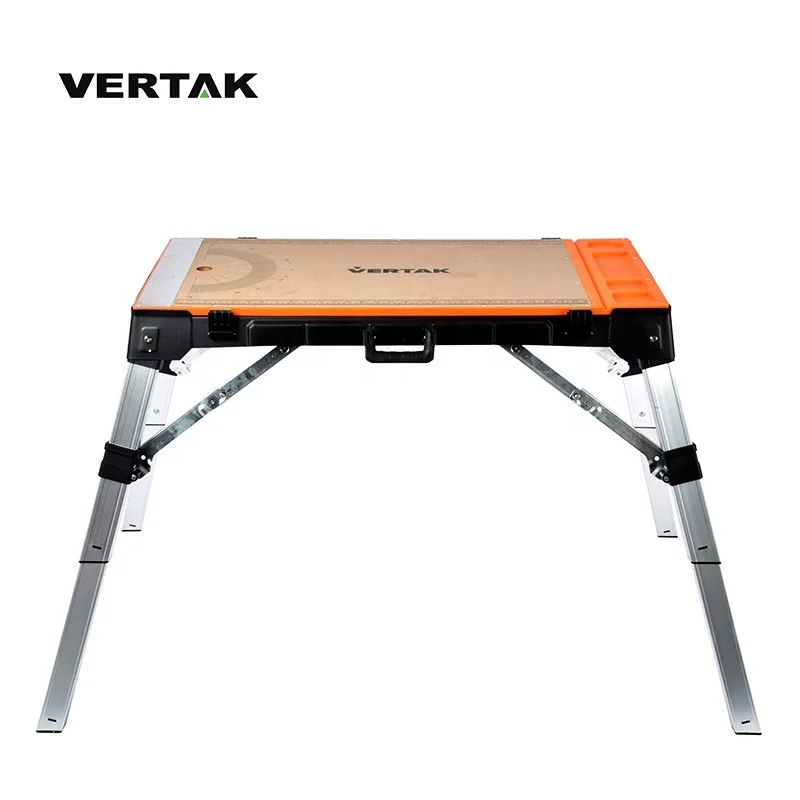 VERTAK Workshop Adjustable Work Table Multifunctional Outdoor Mobile Folding Work Bench
