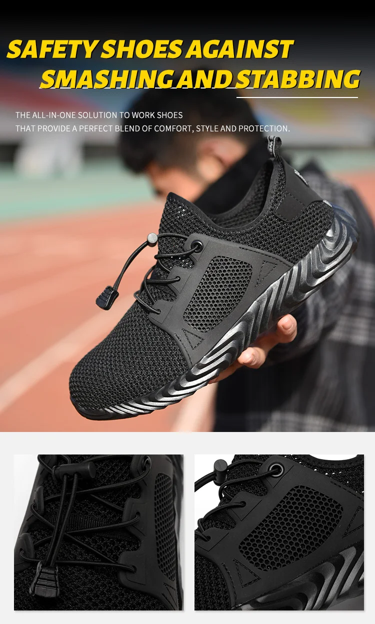 401-Good Quality Summer Sport Engineers Working LightWeight Safety Shoes for Men, Breathable  Breathable Steel Toe Safety Shoes