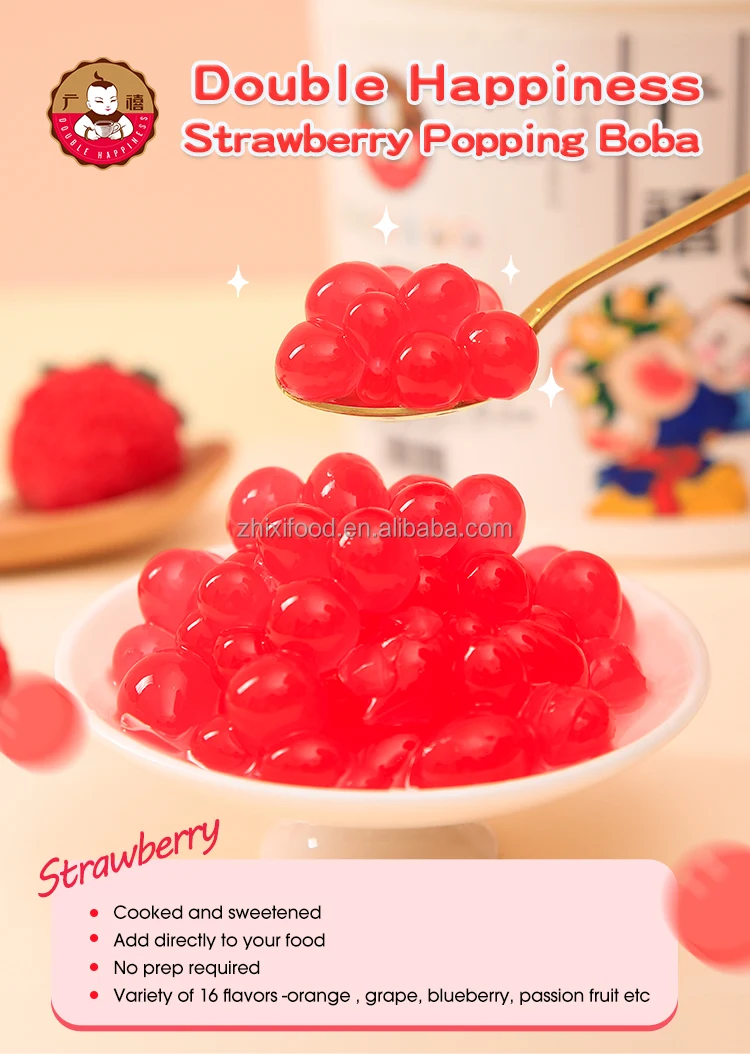 1.25kg Strawberry Popping Boba Fruit Juice Balls For Bubble Tea Buy