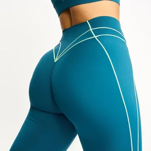 Women's Solid Spandex/Nylon High Waist Yoga Pants Breathable Four-Way Stretch Quick Dry Elastic Waist Pocket Legging