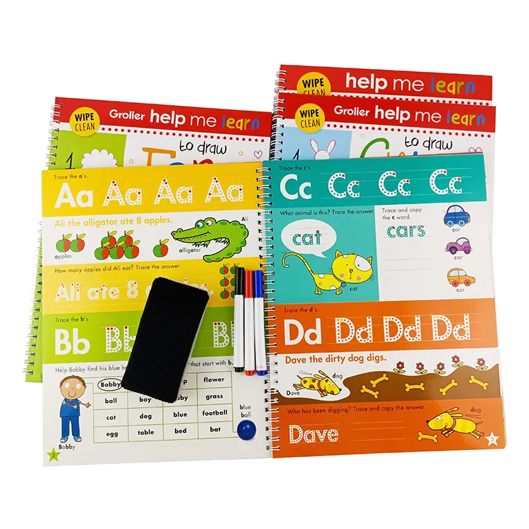 Custom Children Letter ABC Learn to Write Practice Learning Wipe and Clean Books