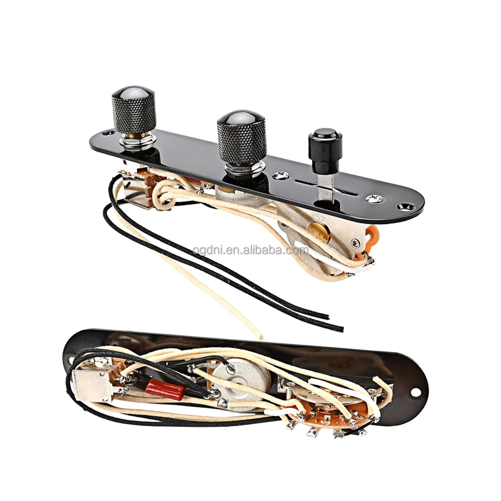 Loaded Control Plate for Tele/telecaster - Chrome/black/gold