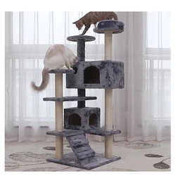 Custom FBA Service 2 3 4 Level Multi Layer Cat Scratching Post Wood Cat Tower Cat Tree Tower NO 1