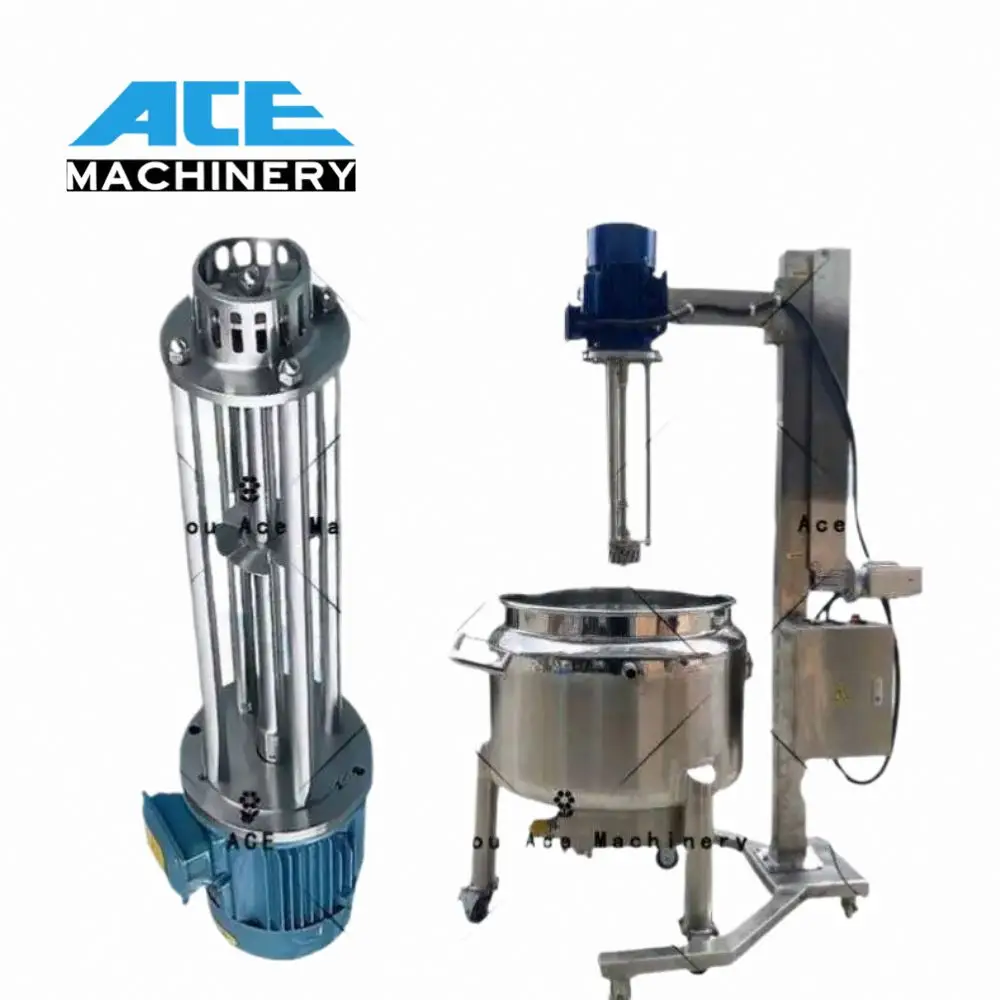 High Shear Emulsifier Homogenizer Mixer Cosmetic High Shear Mixer With Hydraulic Lifting
