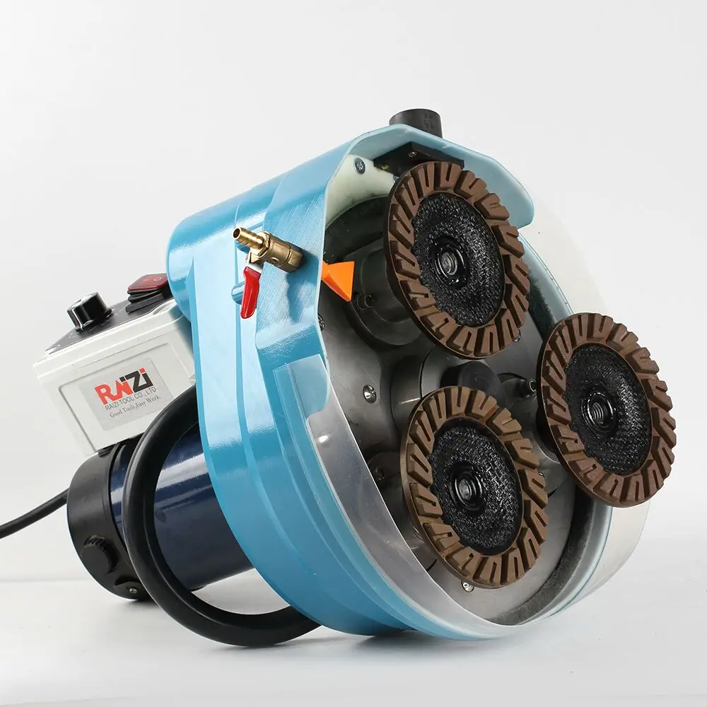Портативная электрическая трехголовая Планетарная полировальная машина Raizi1200W для гранита, мрамора