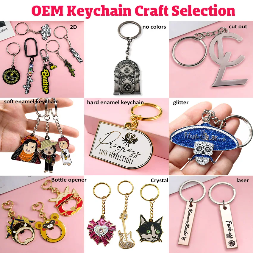 Personalized Custom Metal Keyrings Make Your Company logo Die Cast Metal Key Chains Keychain Maker