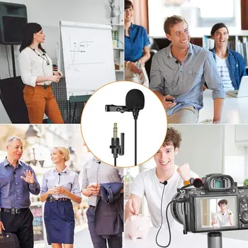 Comica CVM-SM-O1 Lavalier Lapel Microphone, Omnidirectional TRS Clip-on Condenser Mic Compatible with DSLR Camera BoomX-D product image