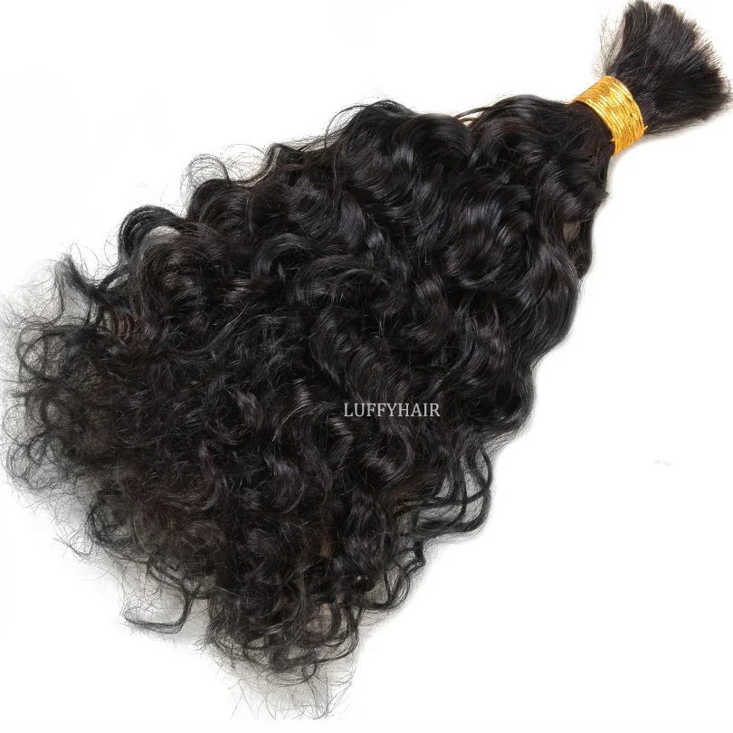 Capelli umani ondulati bagnati, in massa, proporzione più lunga, treccia umana, brasiliana Remy, riccia sciolta_voghion.com