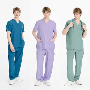Wholesale Custom Men Medical Scrubs Uniforms Sets Hospital Uniforms Doctor Nurse Medical Scrubs Set
