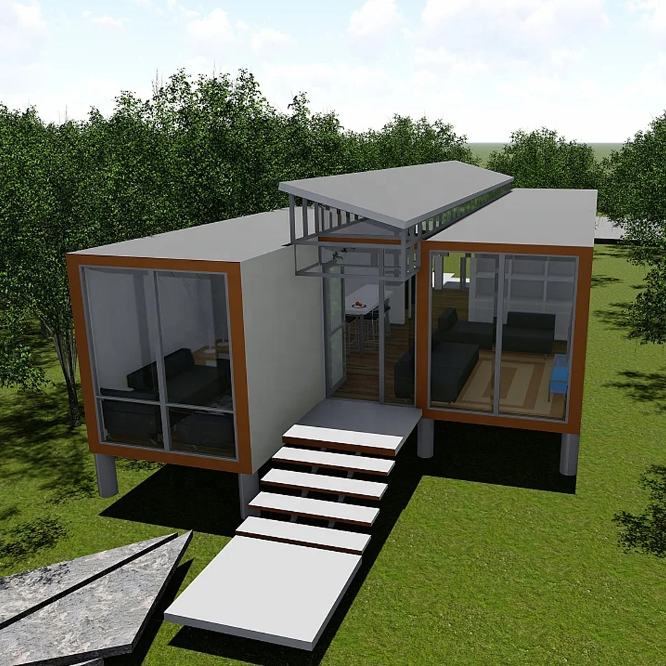 Container House Movable Prefabricated House for villa,office,public toilet Container Low cost precast steel prefab house villa