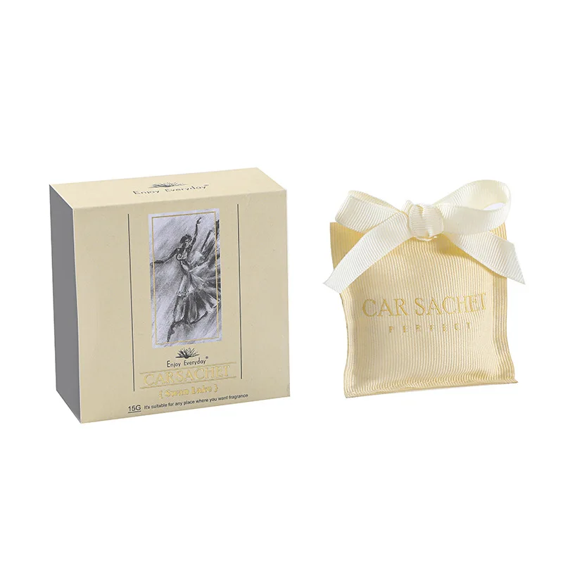 Long-Lasting Car Air Vent Perfume Essential Oil Scent Bag Ornament with Plant Pattern Aromatherapy Sachet for Car Wardrobe