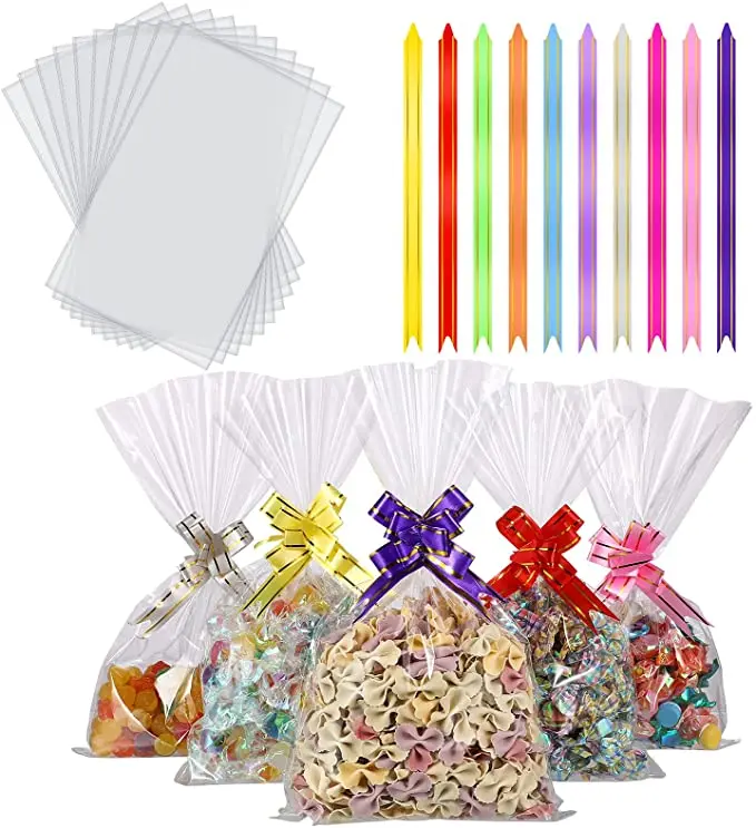 200 Pcs 4" x 6" Clear Flat Cello/Cellophane Bags for Candies Cookies Bakery 