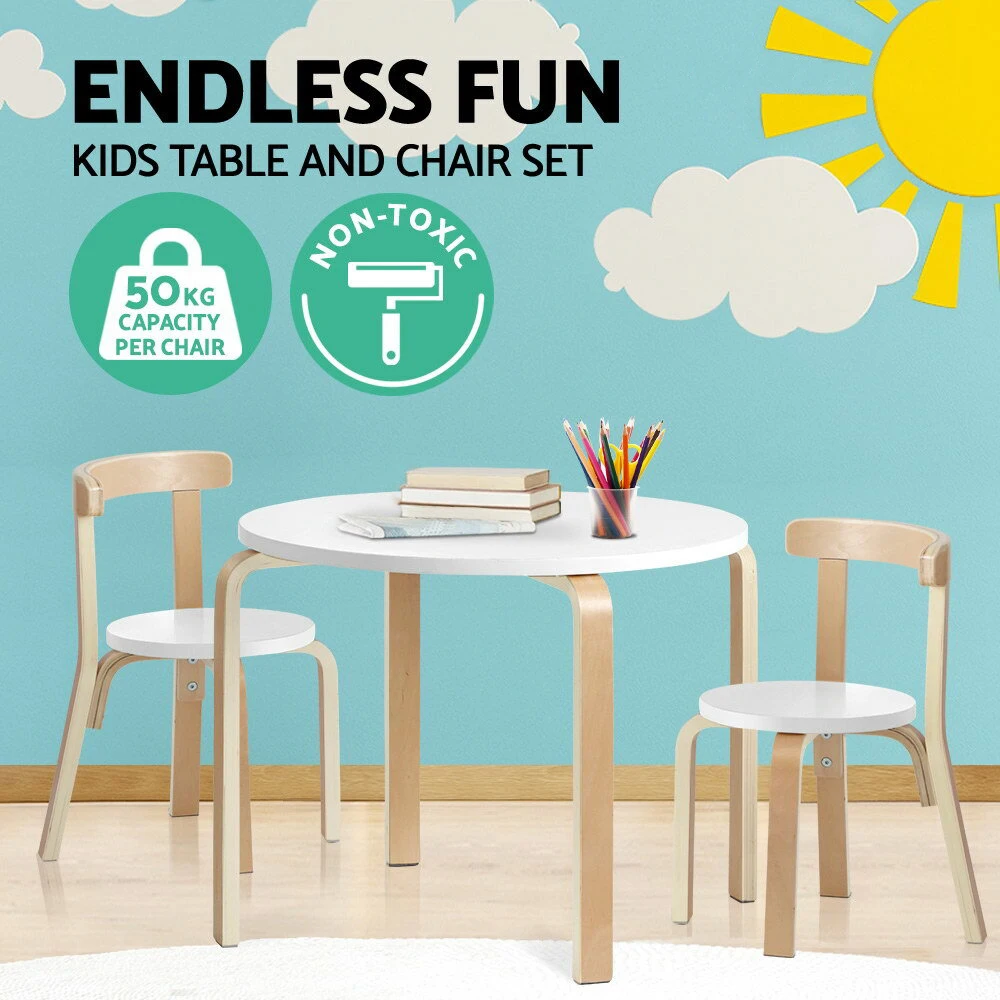 Wood Kids Study Table Desk And Chair Children Preschool Kindergarten