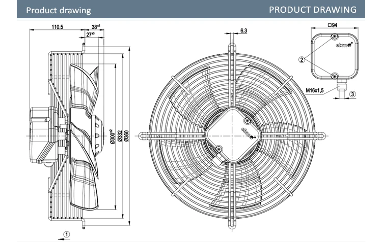 Ball Bearing, S4E300-AS72-53, 230VAC, 0.32/0.4A, 70/90W - detail 6