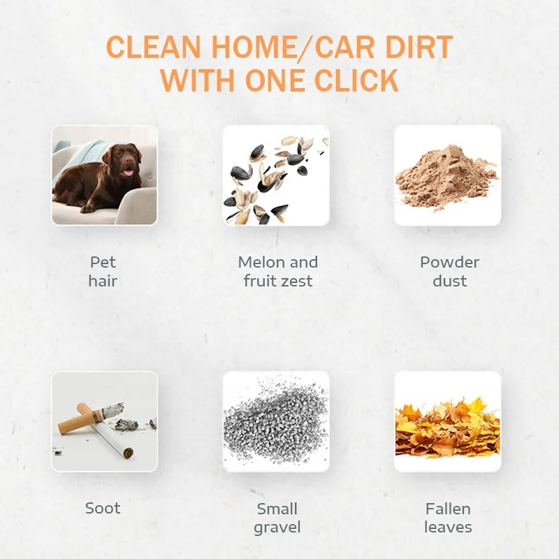 Портативный 8KPa Мощное всасывание беспроводной ручной вакуумный пакет для хранения автомобильного пылесоса шерсти домашних животных вакуума