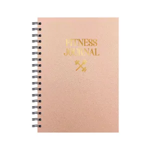 Luxury Custom Daily Workout & Monthly Fitness Planner A5 Undated Notebook with HardCover Fabric Daily Goals Printing Luxury Gift