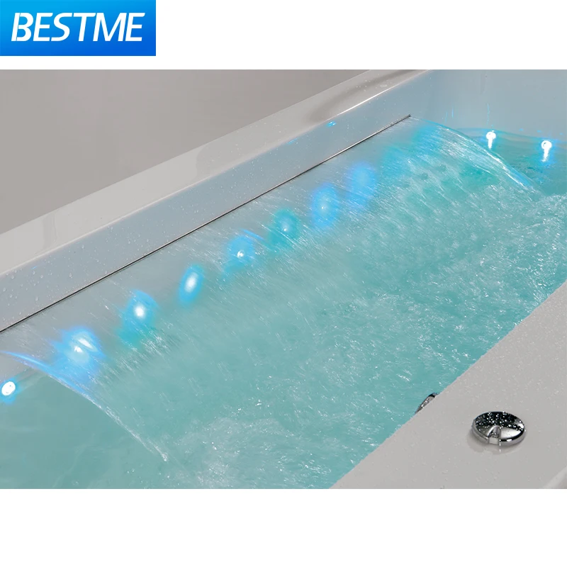 Best Design Hotel Use Step Type Hotel Shower Combo Massage Bath Personal Use Indoor Bubble Bath Underwater Lights Spa Bathtubs