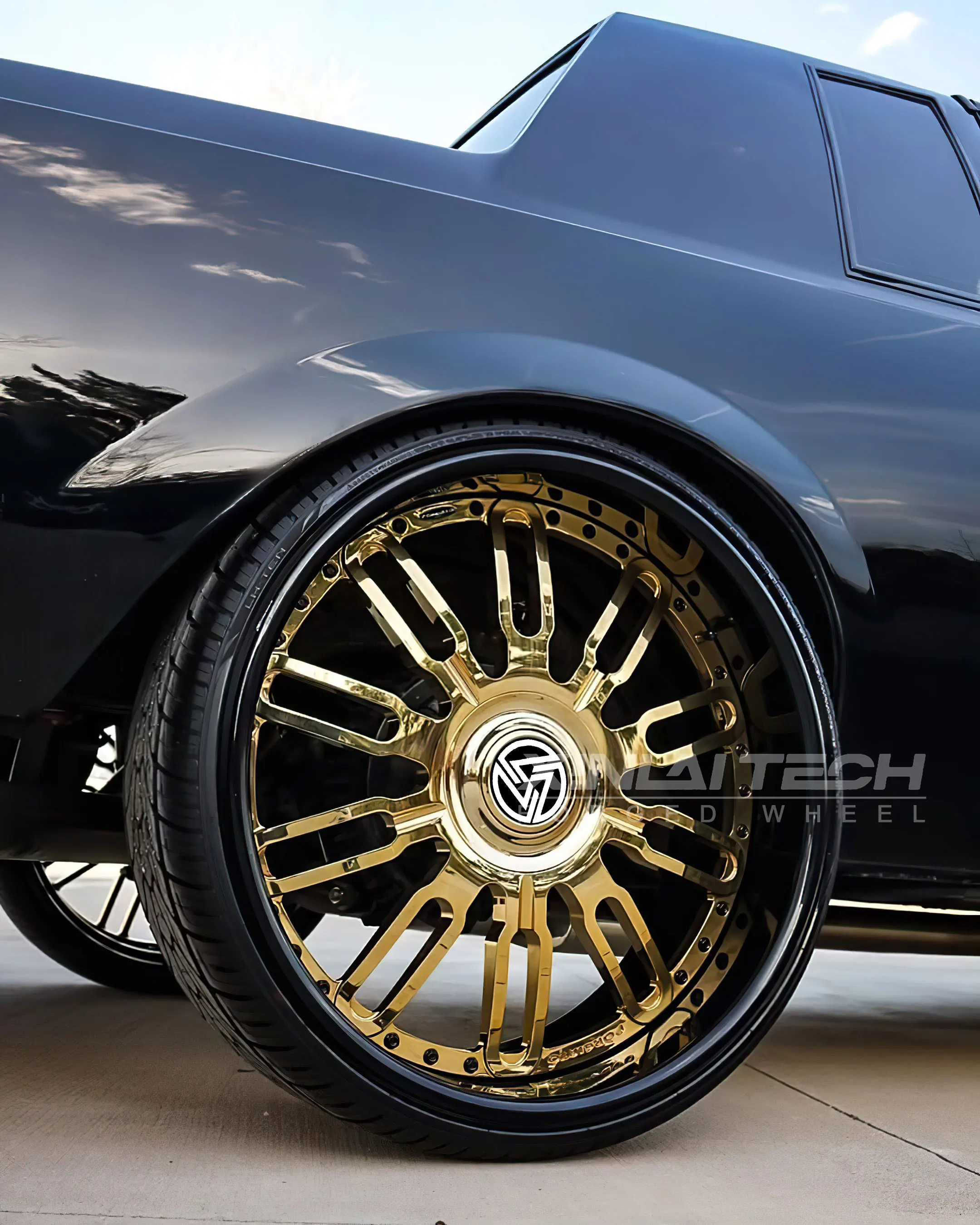 XL 2-piece Custom Forged Wheel Deep Concave Chrome Gold 5x120 5x112 5x114.3 17-24 Inch Wheel Rim for Dodge Chevy - Image 2