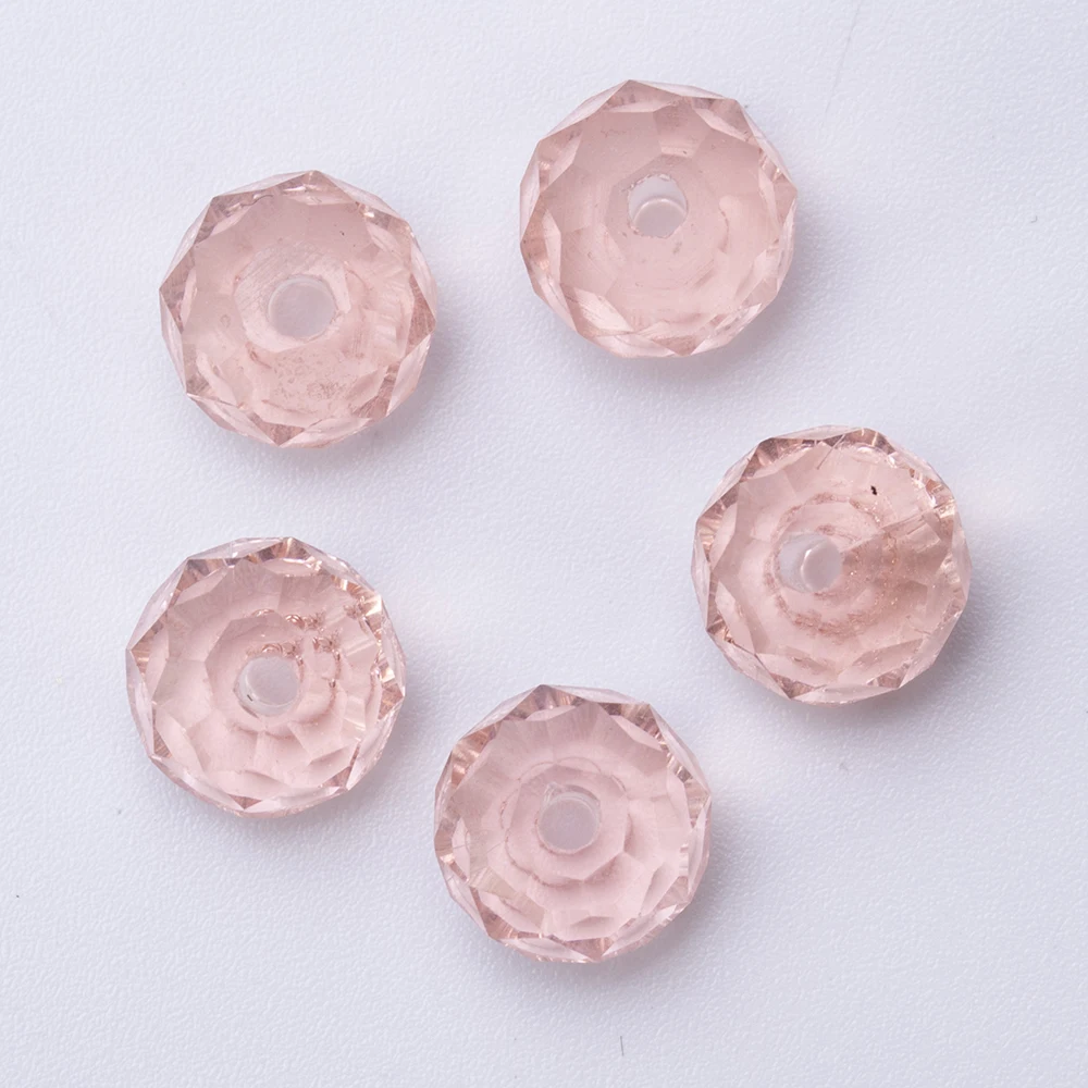 10 mm Rondelle-Glasperlen Wasserrot, Originalfarben, facettierte runde Perlen für Schmuckherstellung und DIY-Handarbeiten