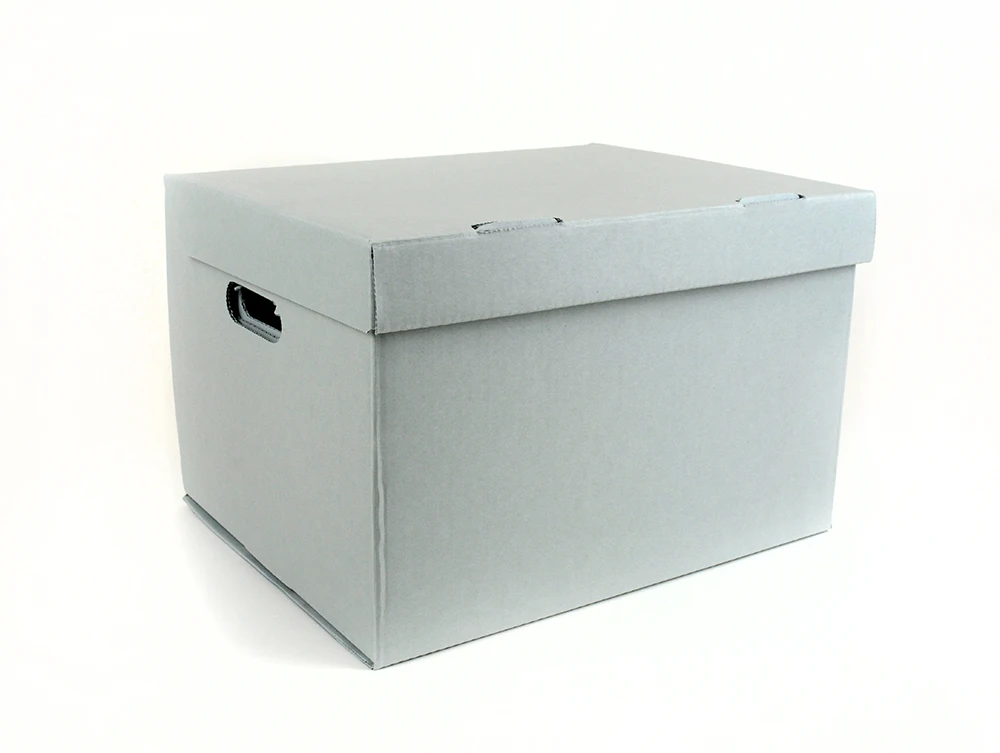Archival Storage Cubic Foot Corrugated Paper Box for Letter or Legal Folders UV Coating Printing Handling