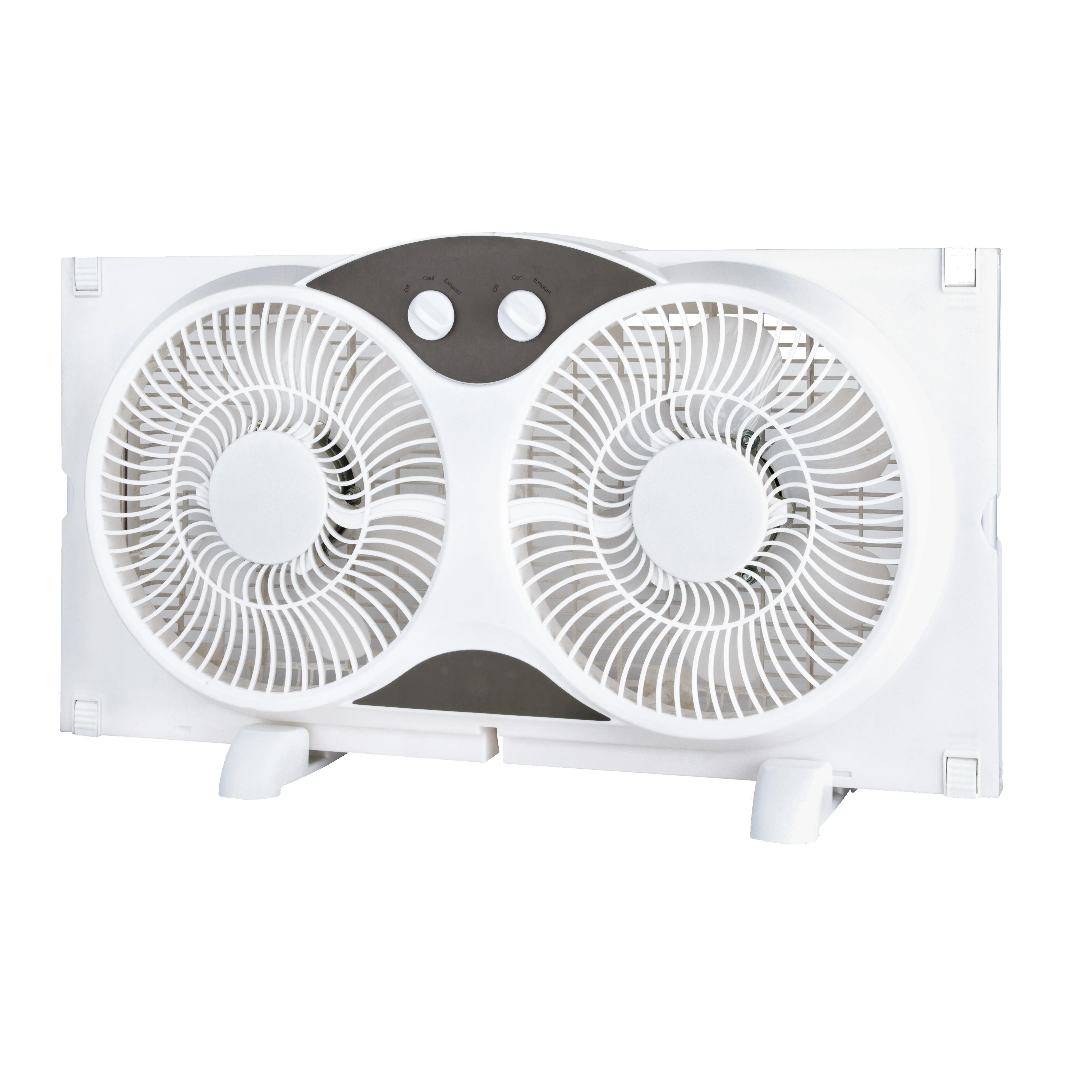 9 Inch Twin Window Fan With Removable Legs And Carry Handle Circulates